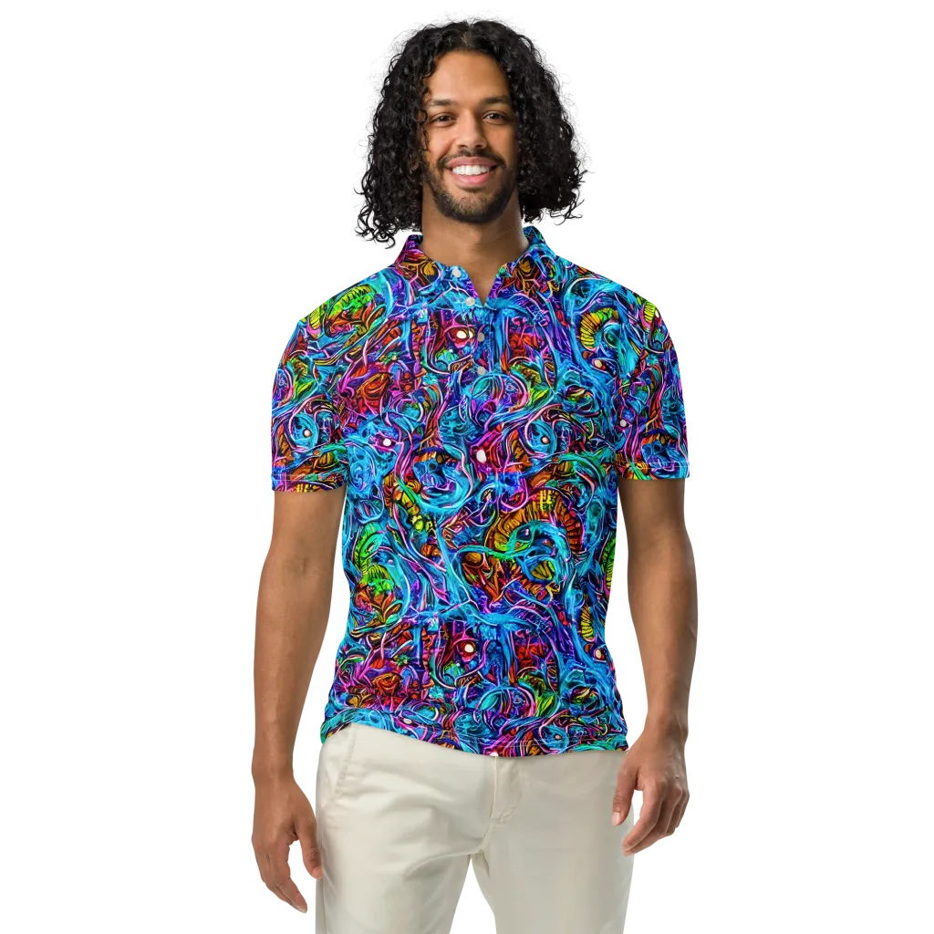 Synthetic Ocean on Men's Slim Fit Polo Shirt — Front