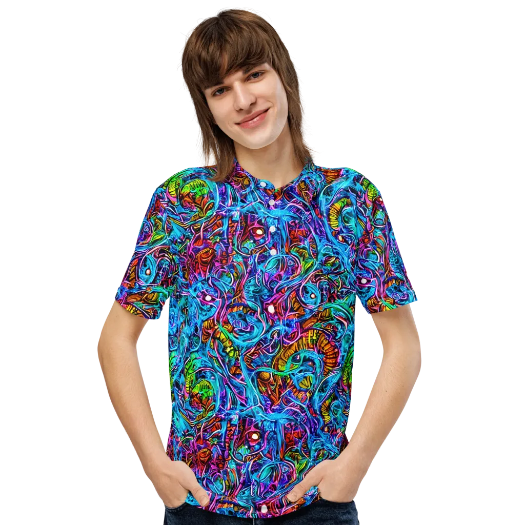 Synthetic Ocean on Men's Slim Fit Polo Shirt — Front