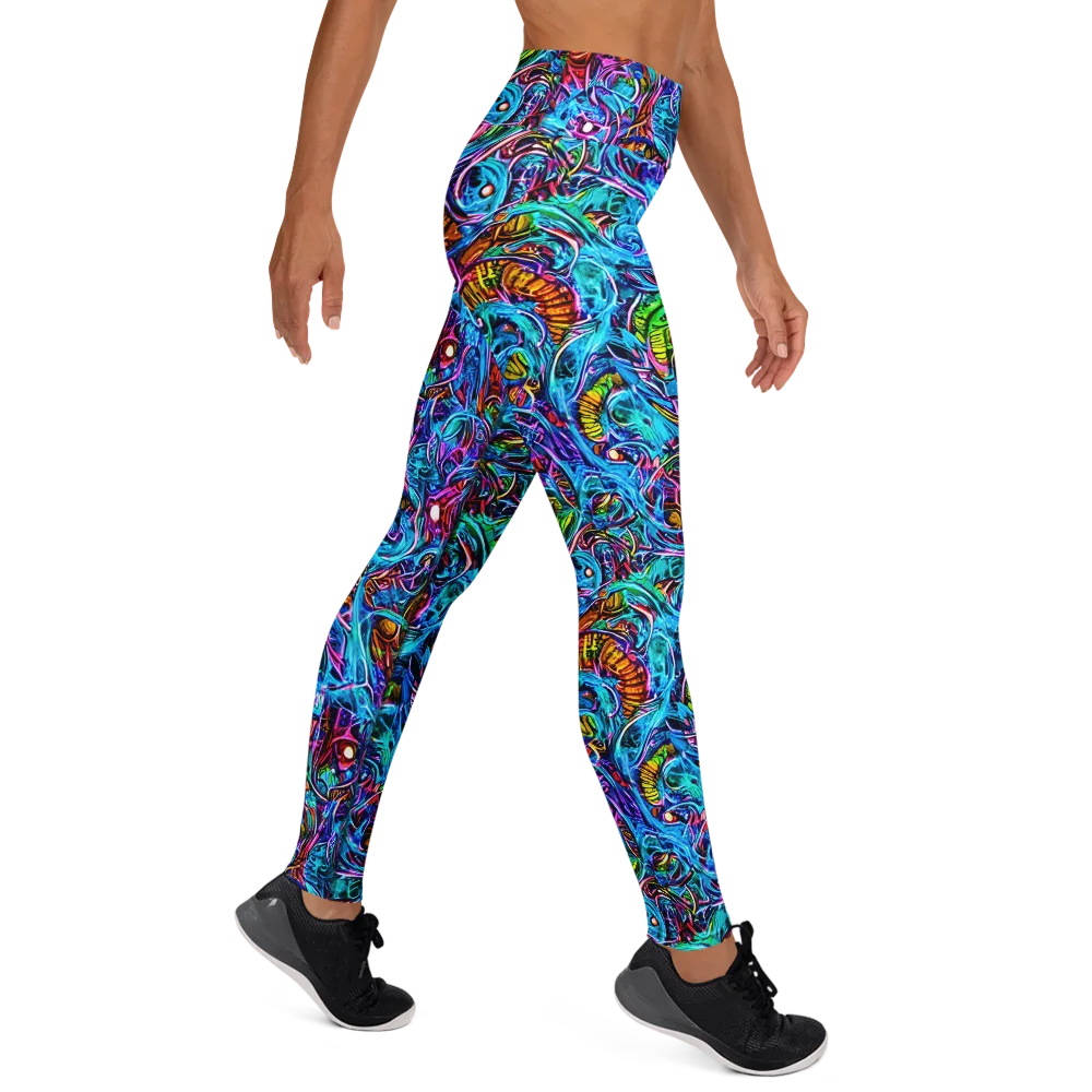 Synthetic Ocean on Yoga Leggings — Right