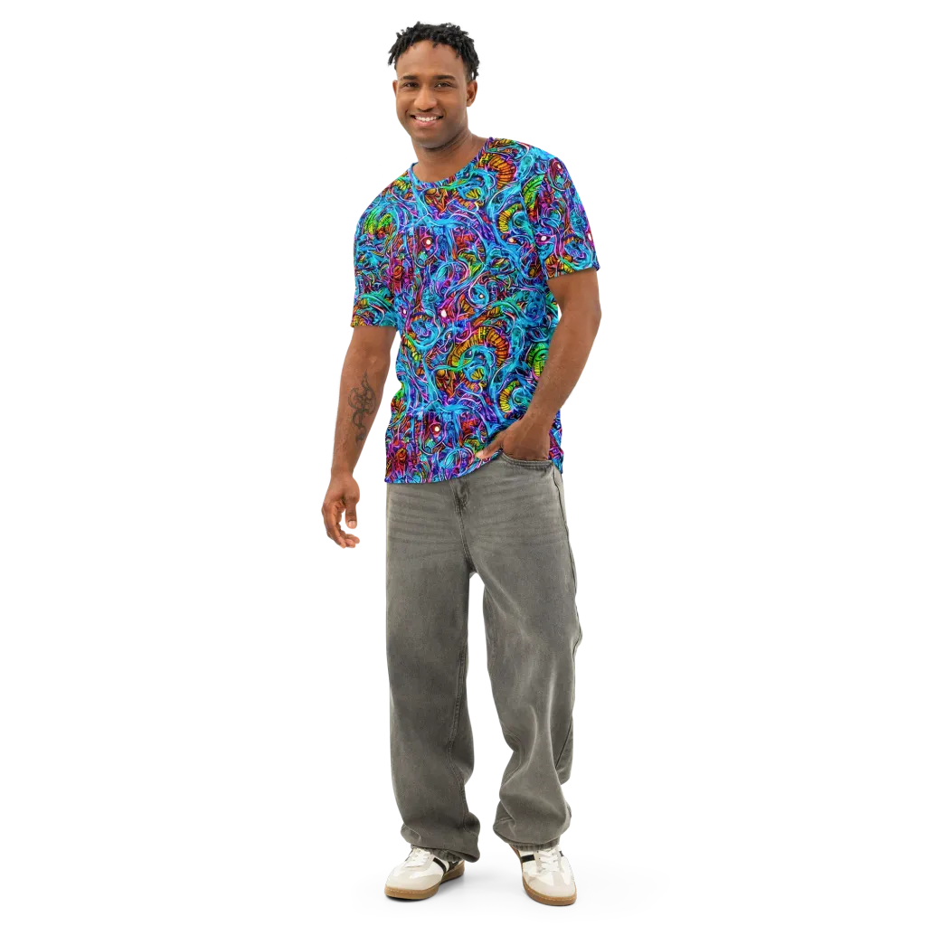 Synthetic Ocean on Men's Cotton Crew Neck T-Shirt — Front