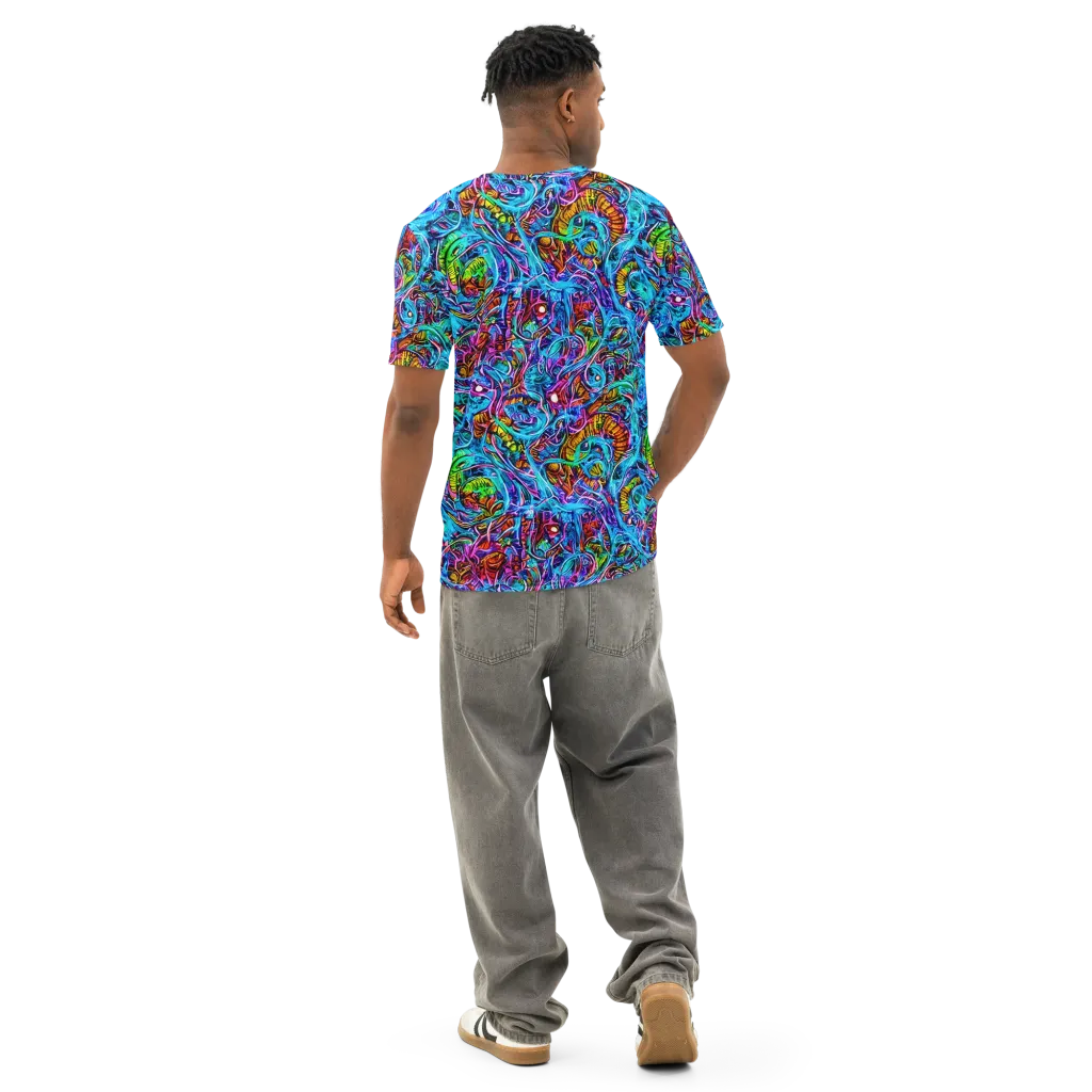 Synthetic Ocean on Men's Cotton Crew Neck T-Shirt — Back