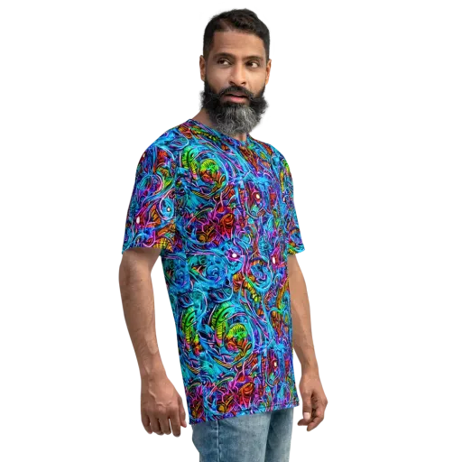 Synthetic Ocean on a Men's Crew Neck T-Shirt