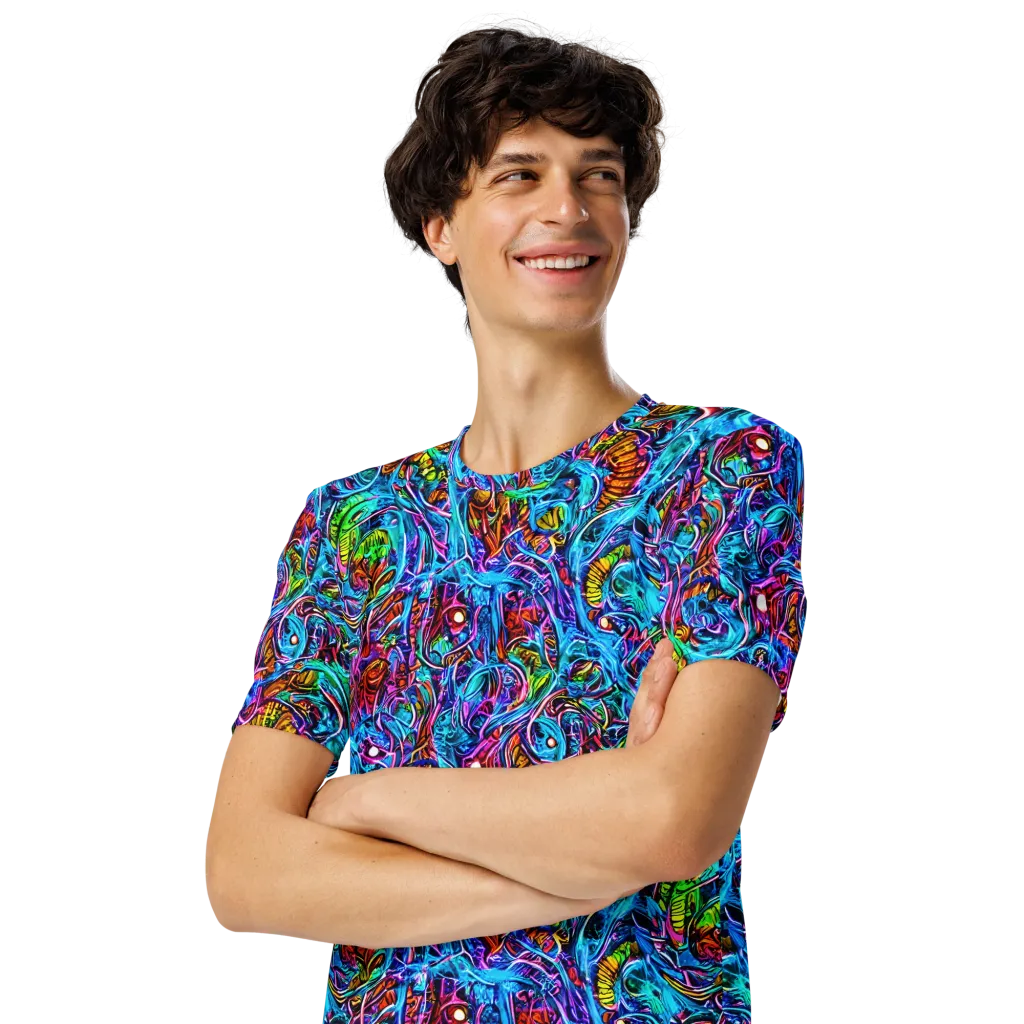 Synthetic Ocean on Men's Crew Neck T-Shirt — Left Front