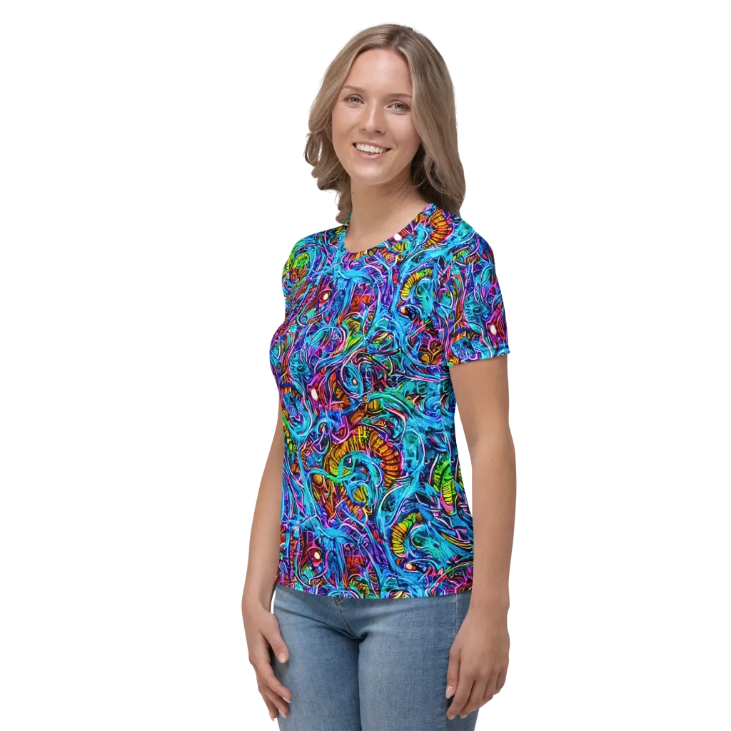 Synthetic Ocean on Women's Crew Neck T-Shirt — Left