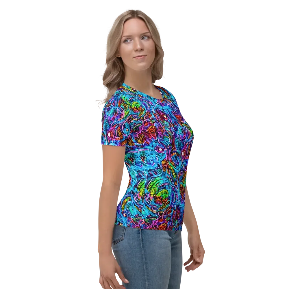 Synthetic Ocean on Women's Crew Neck T-Shirt — Right