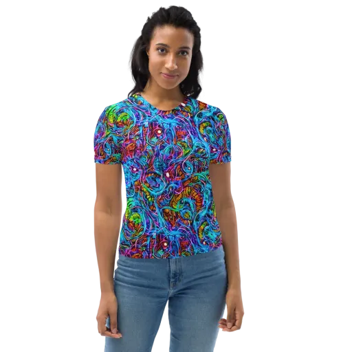 Synthetic Ocean on a Women's Crew Neck T-Shirt