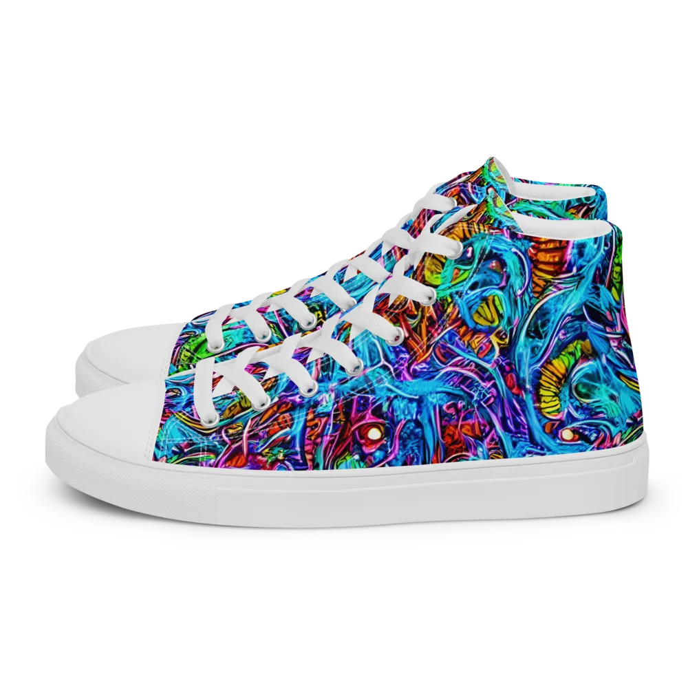 Synthetic Ocean on Women's High Top Canvas Shoes — Left