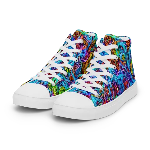Synthetic Ocean on a Women's High Top Canvas Shoes