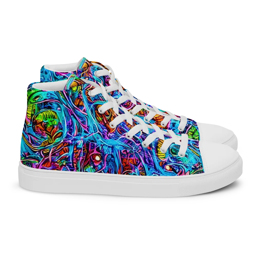 Synthetic Ocean on Women's High Top Canvas Shoes — Right