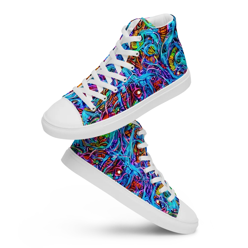 Synthetic Ocean on Women's High Top Canvas Shoes — Front