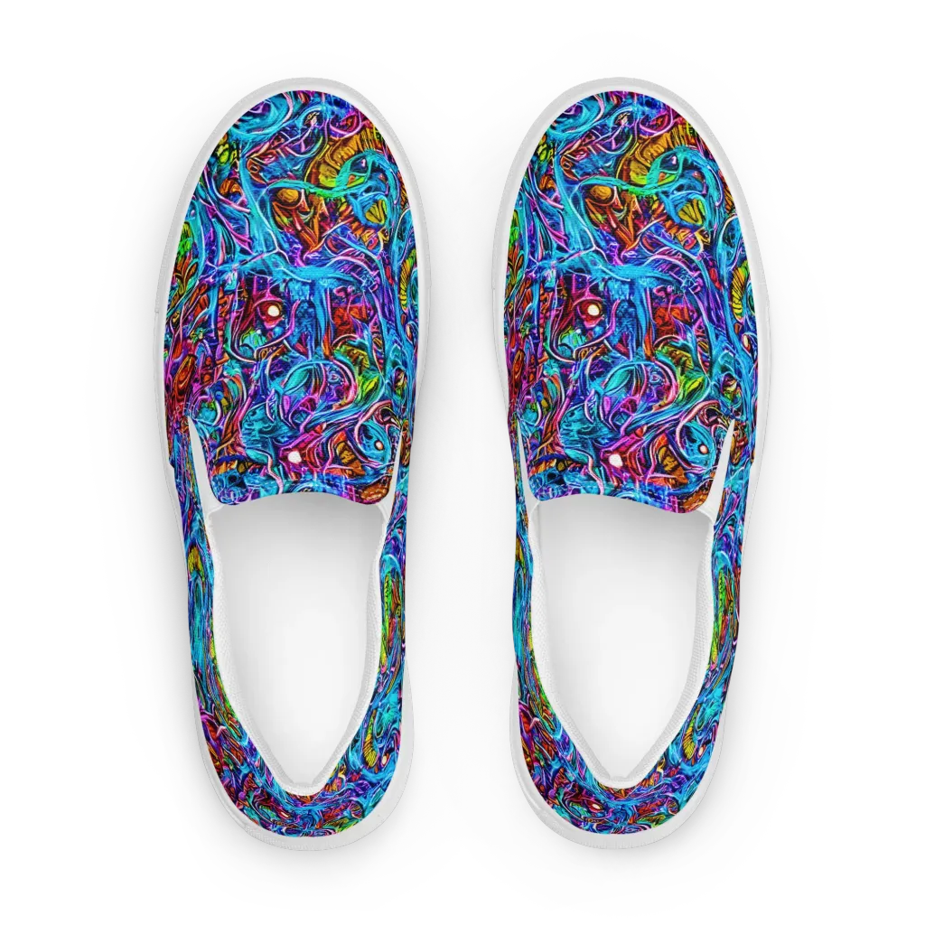 Synthetic Ocean on Men's Slip-On Canvas Shoes — Front