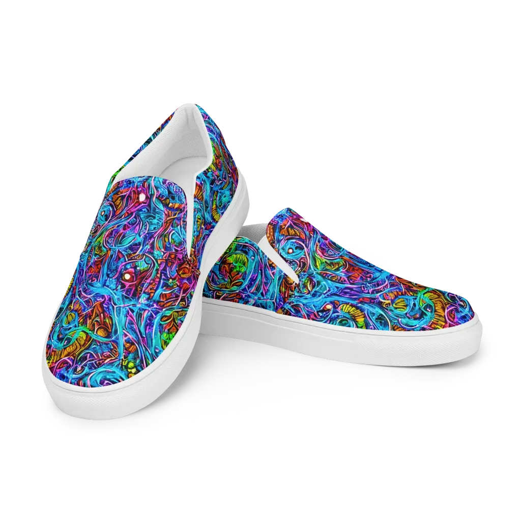 Synthetic Ocean on Men's Slip-On Canvas Shoes — Left Front