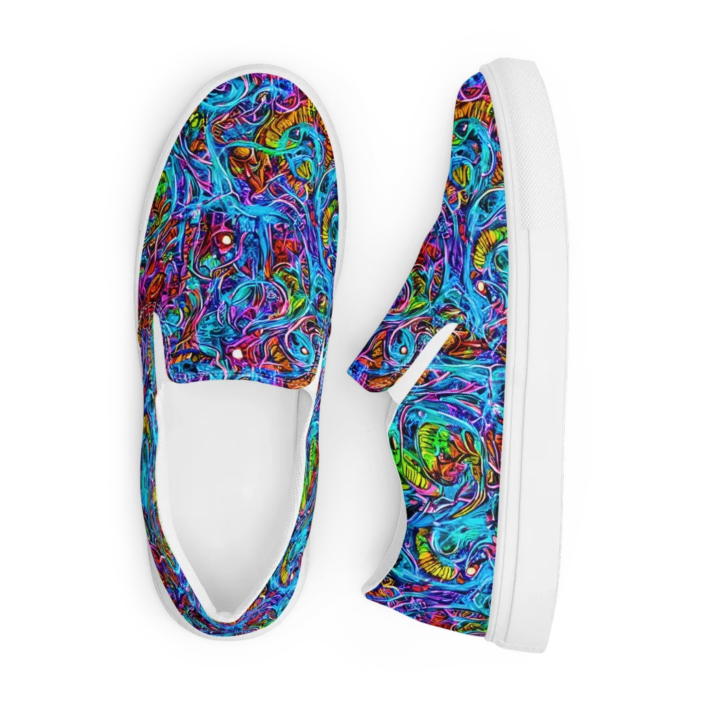 Synthetic Ocean on Men's Slip-On Canvas Shoes — Front