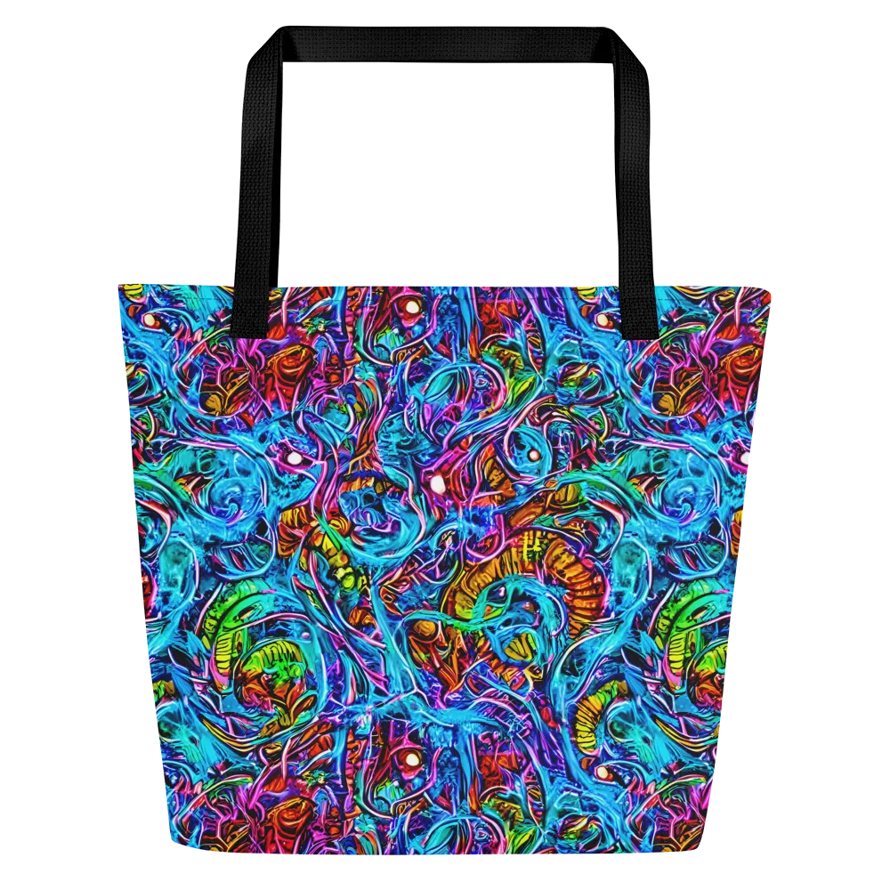 Synthetic Ocean on Large Tote Bag W/ Pocket — Front