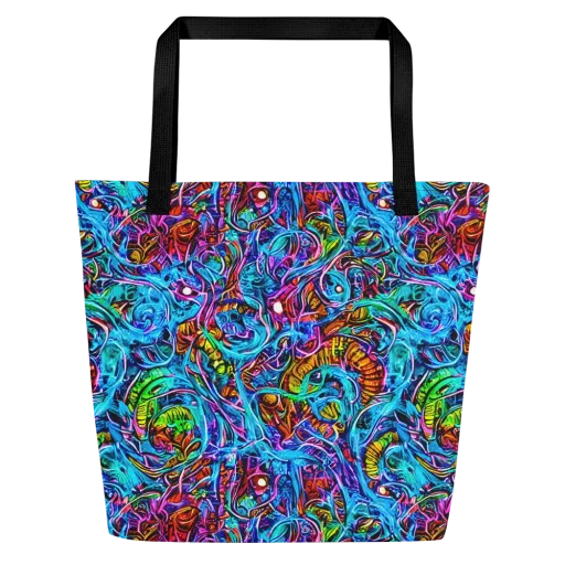 Synthetic Ocean on a Large Tote Bag W/ Pocket