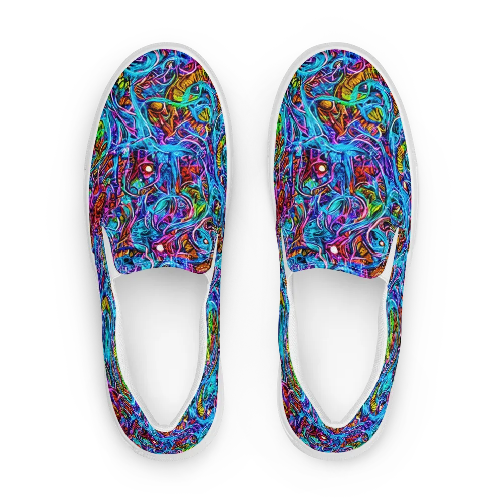 Synthetic Ocean on Women's Slip-On Canvas Shoes — Front
