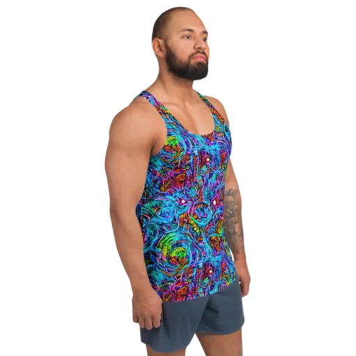 Synthetic Ocean on a Men's Tank Top