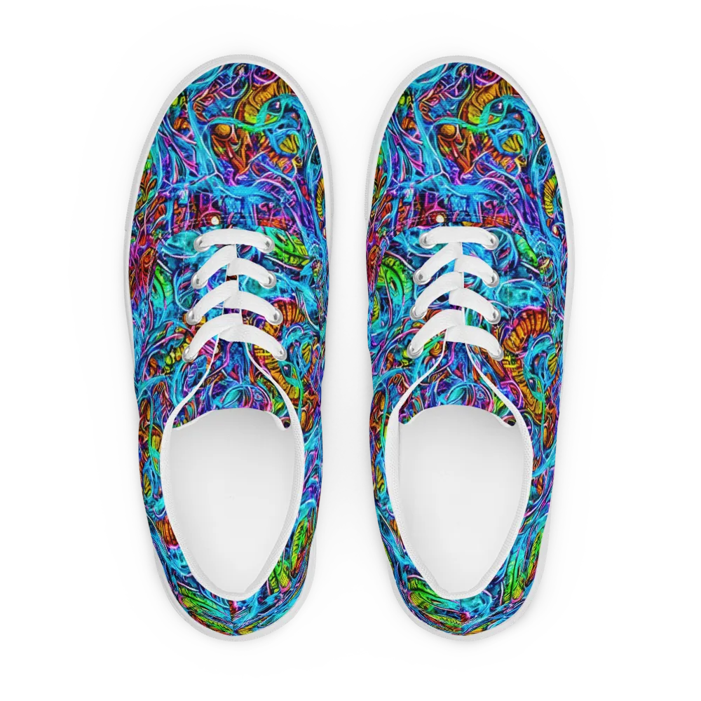 Synthetic Ocean on Men's Lace-Up Canvas Shoes — Front
