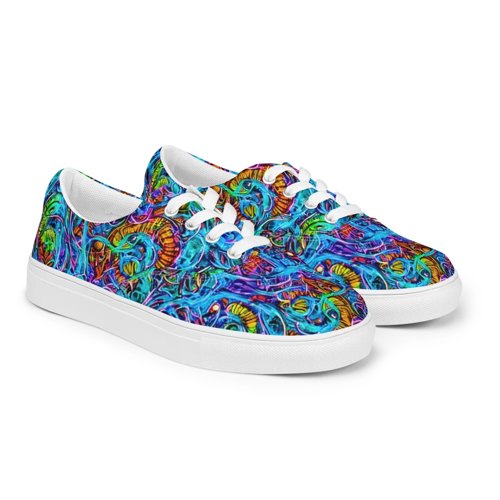 Synthetic Ocean on Men's Lace-Up Canvas Shoes — Right Front