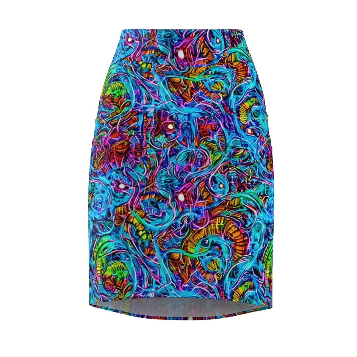 Synthetic Ocean on Pencil Skirt — Front