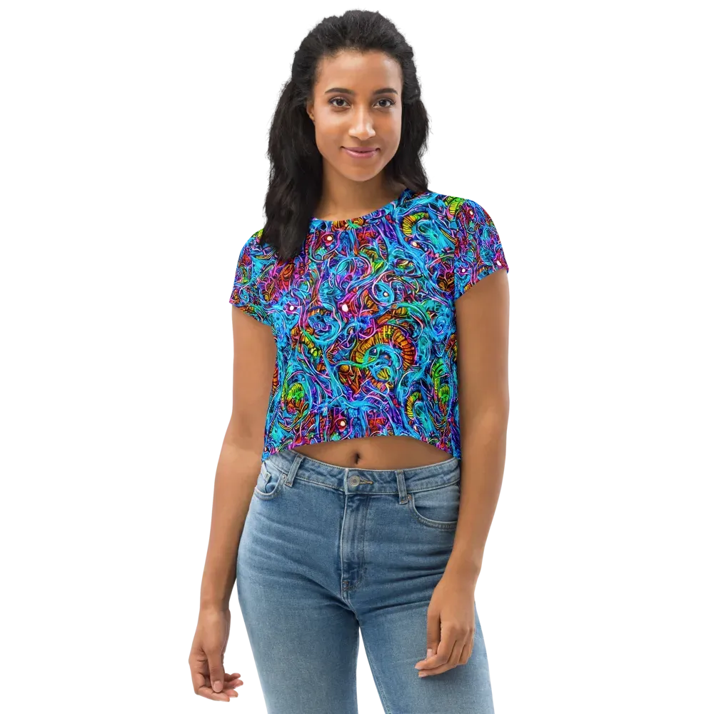 Synthetic Ocean on Crop Tee — Front