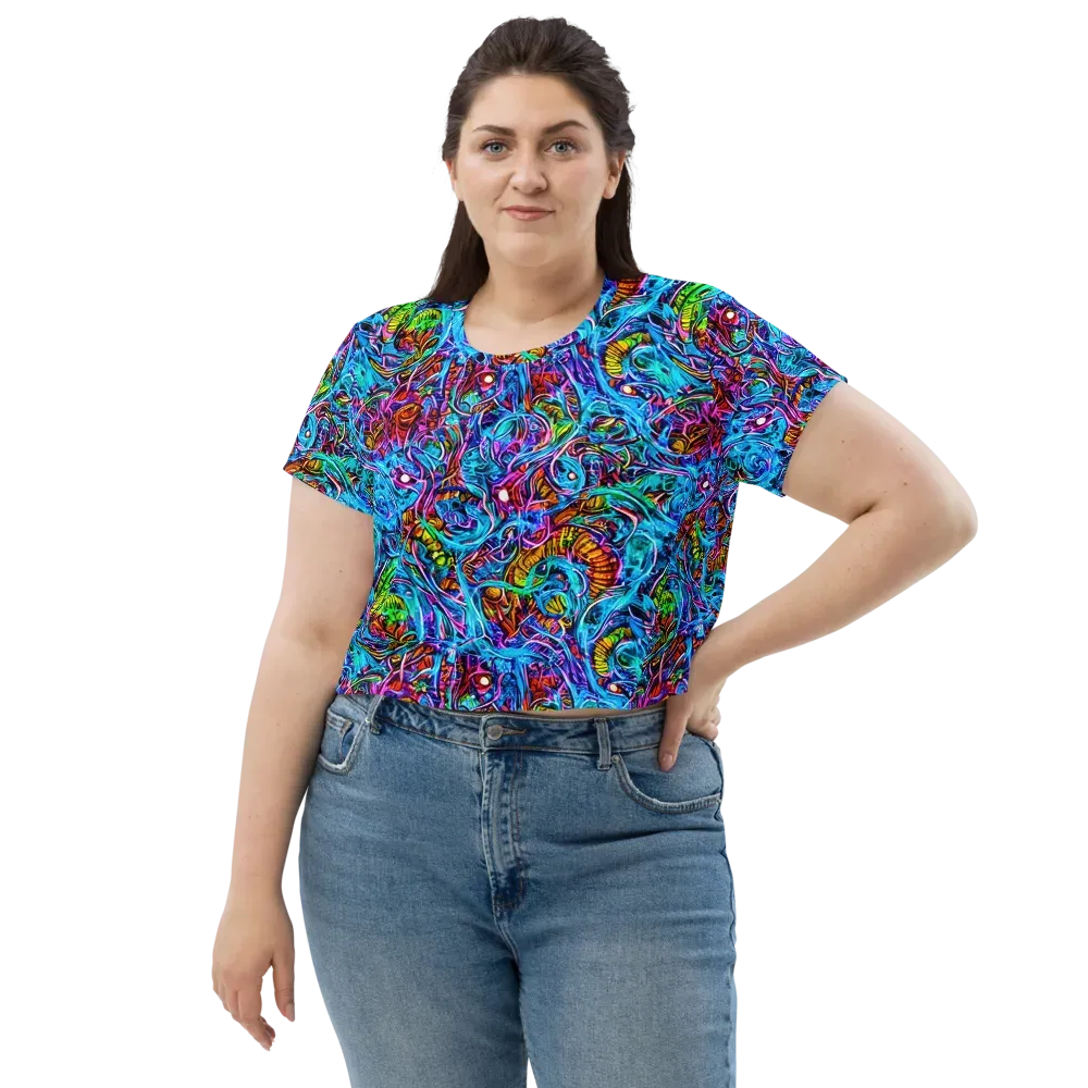 Synthetic Ocean on Crop Tee — Front