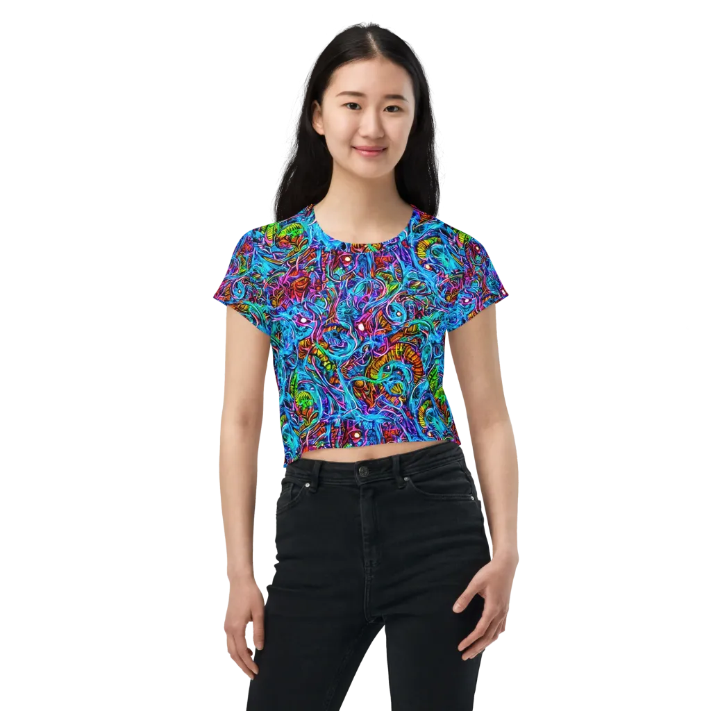 Synthetic Ocean on Crop Tee — Front