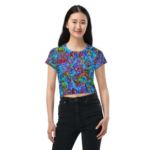 Synthetic Ocean on a Crop Tee