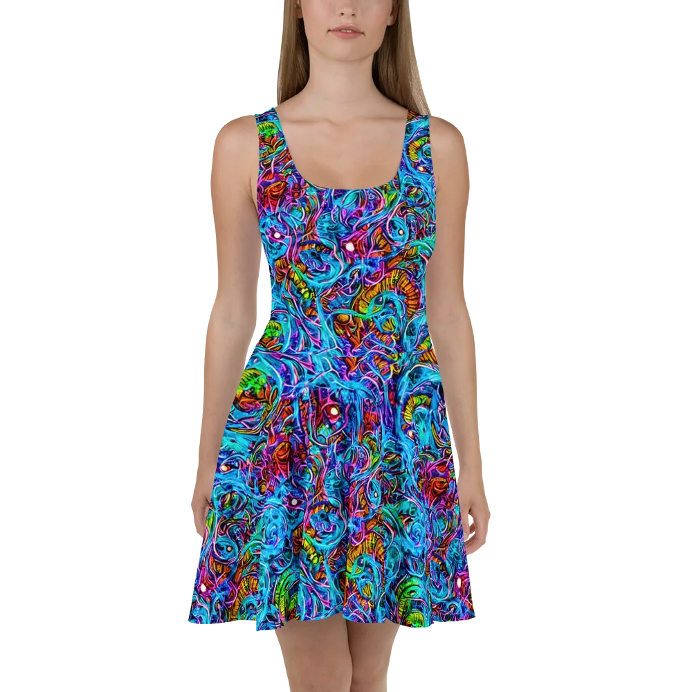 Synthetic Ocean on Skater Dress — Front