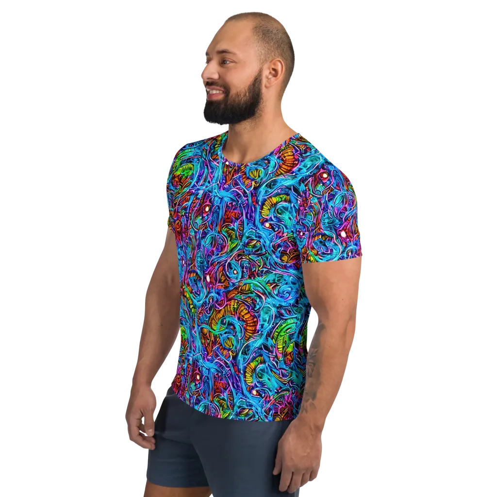 Synthetic Ocean on Men's Athletic T-Shirt — Left