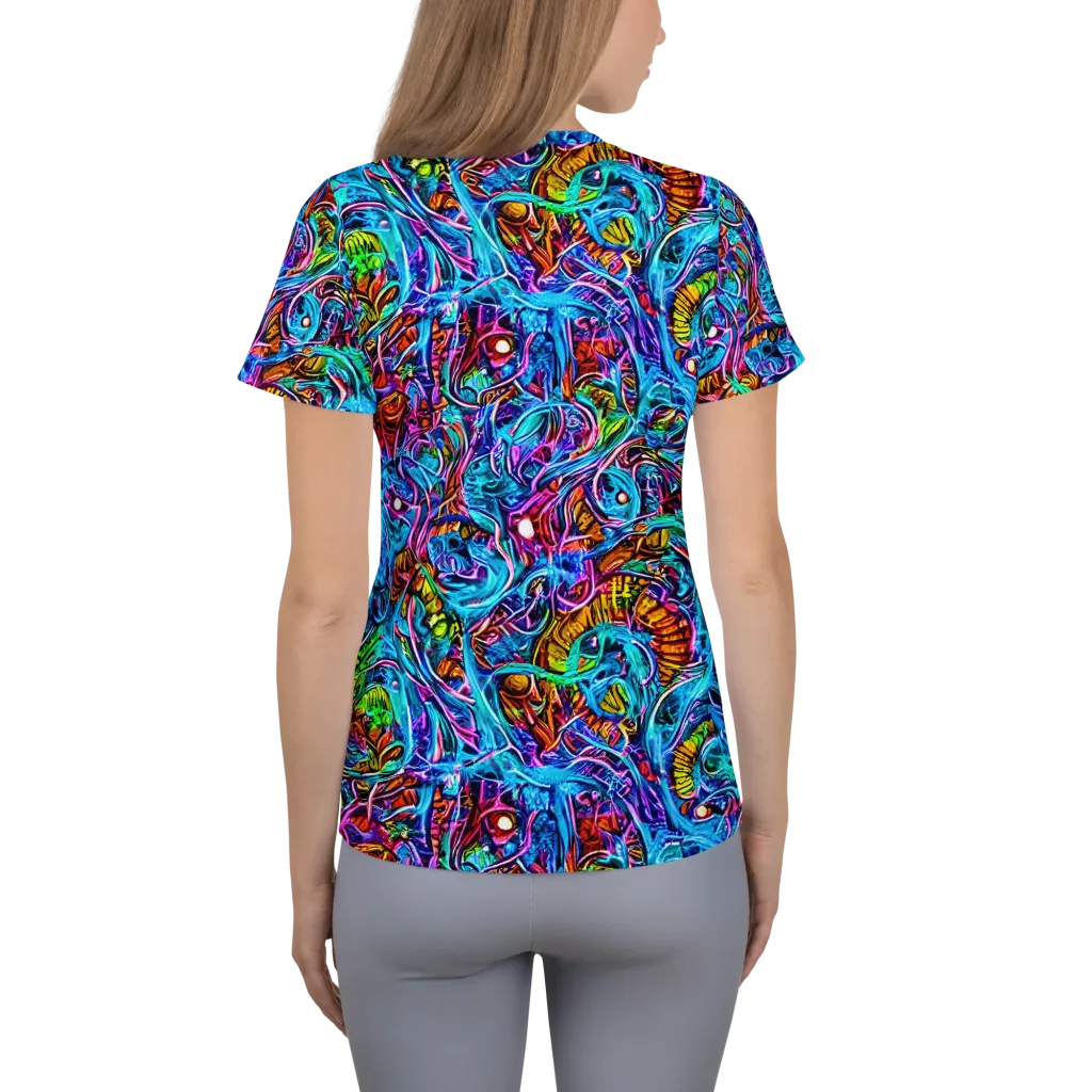 Synthetic Ocean on Women's Athletic T-Shirt — Back
