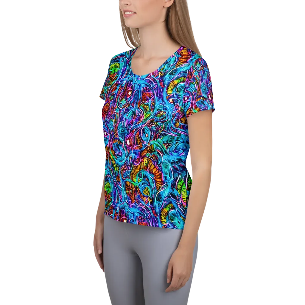 Synthetic Ocean on Women's Athletic T-Shirt — Left