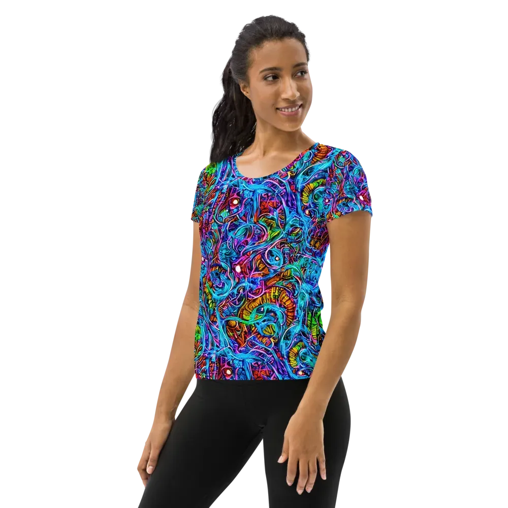 Synthetic Ocean on Women's Athletic T-Shirt — Left