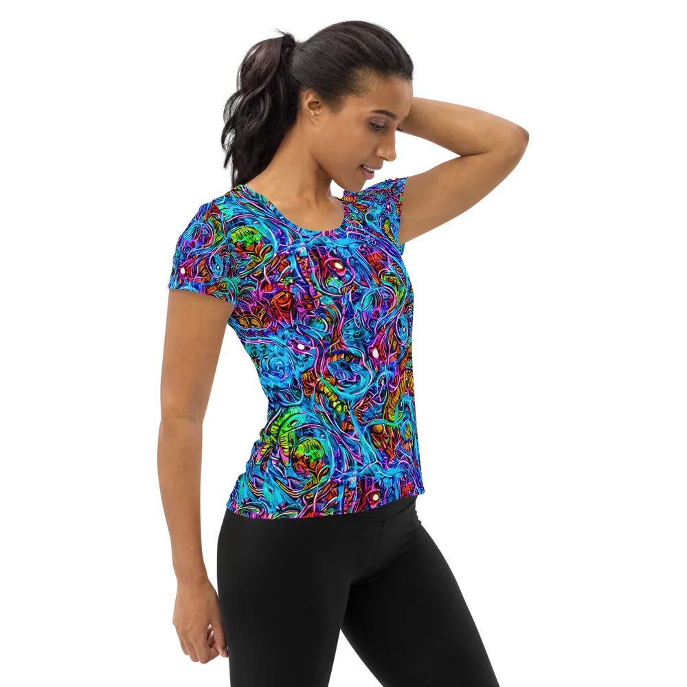Synthetic Ocean on Women's Athletic T-Shirt — Right