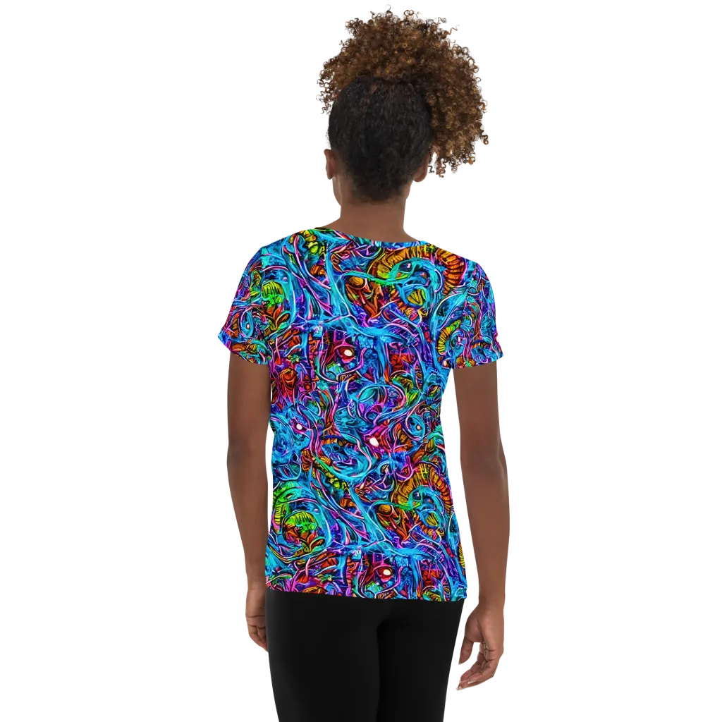 Synthetic Ocean on Women's Athletic T-Shirt — Back