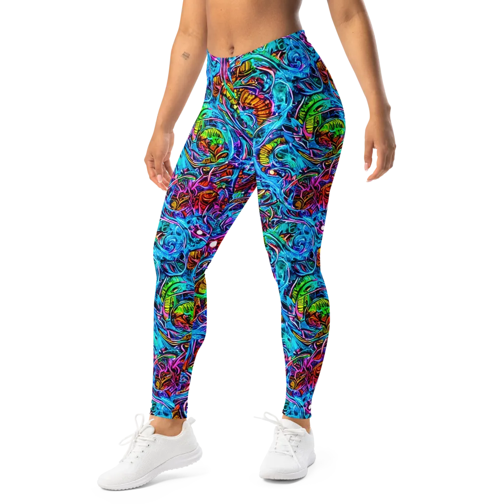 Synthetic Ocean on Leggings — Left Front