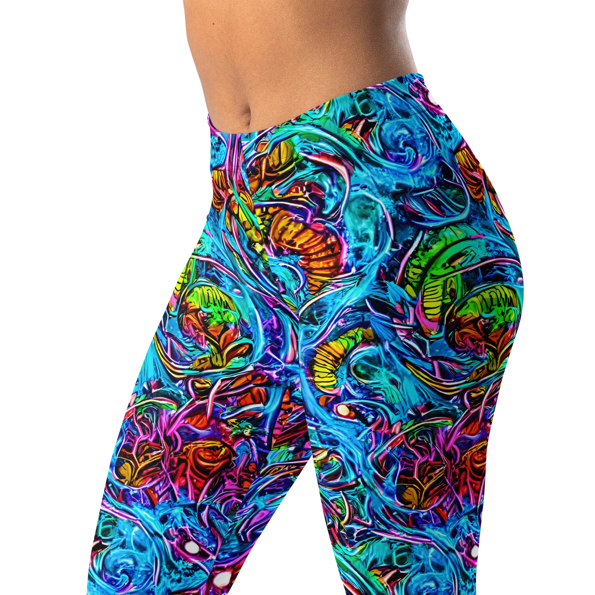 Synthetic Ocean on Leggings — Left Front
