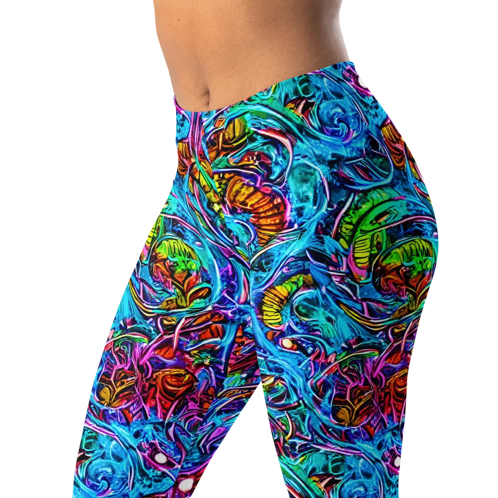 Synthetic Ocean on Leggings — Left Front
