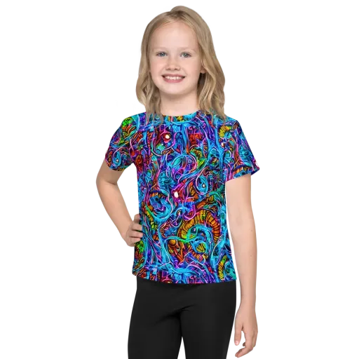 Synthetic Ocean on a Kids Crew Neck T-Shirt
