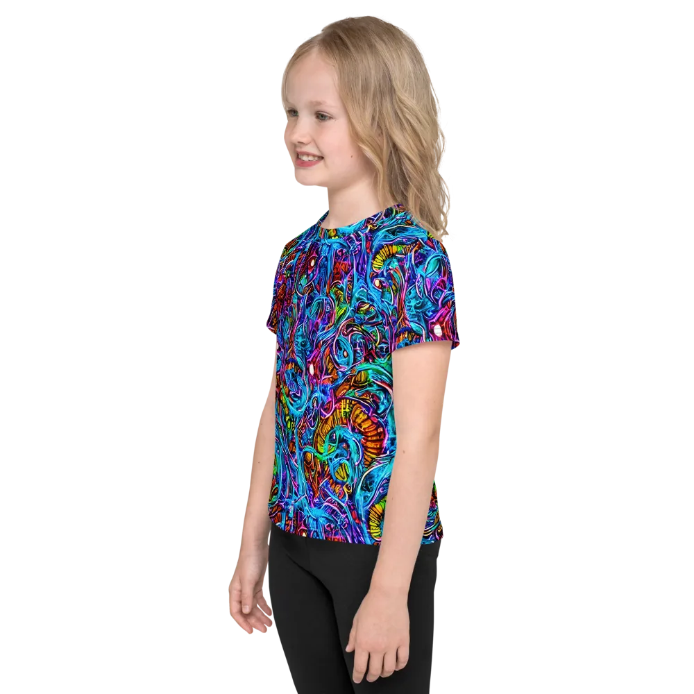 Synthetic Ocean on Kids Crew Neck T-Shirt — Left