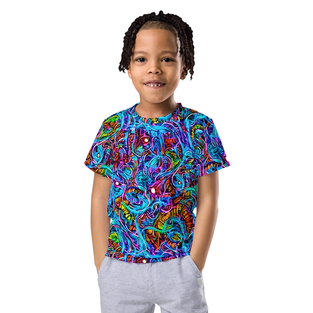 Synthetic Ocean on Kids Crew Neck T-Shirt — Front