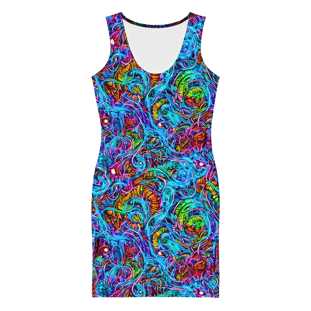 Synthetic Ocean on Bodycon Dress — Front