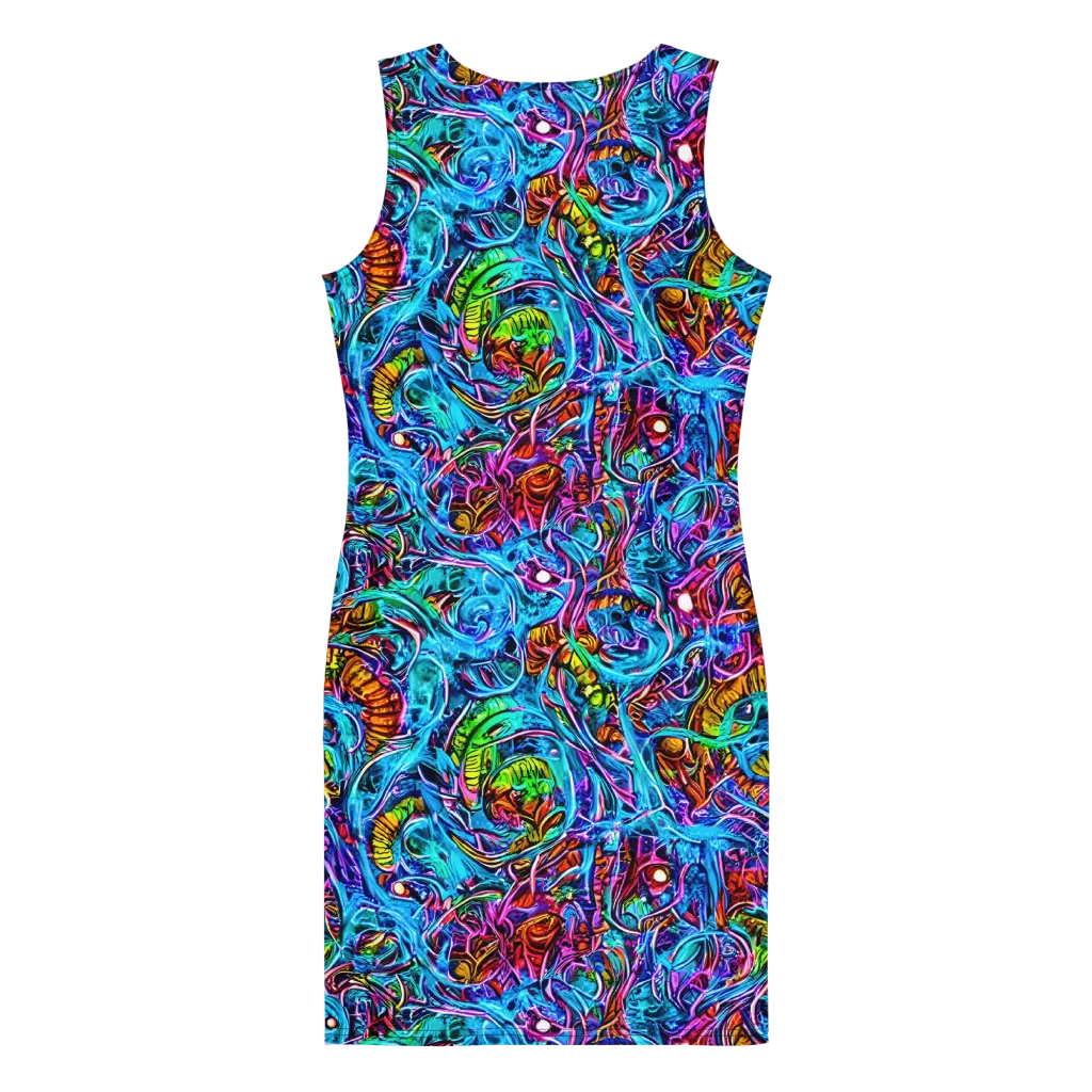 Synthetic Ocean on Bodycon Dress — Back