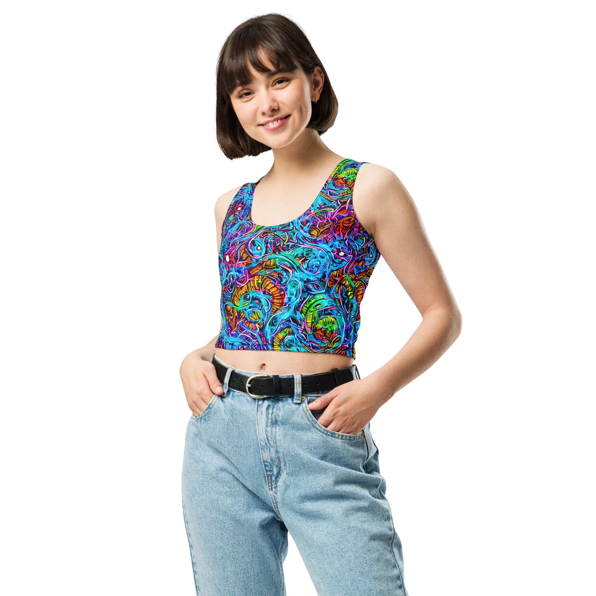 Synthetic Ocean on Crop Top — Front