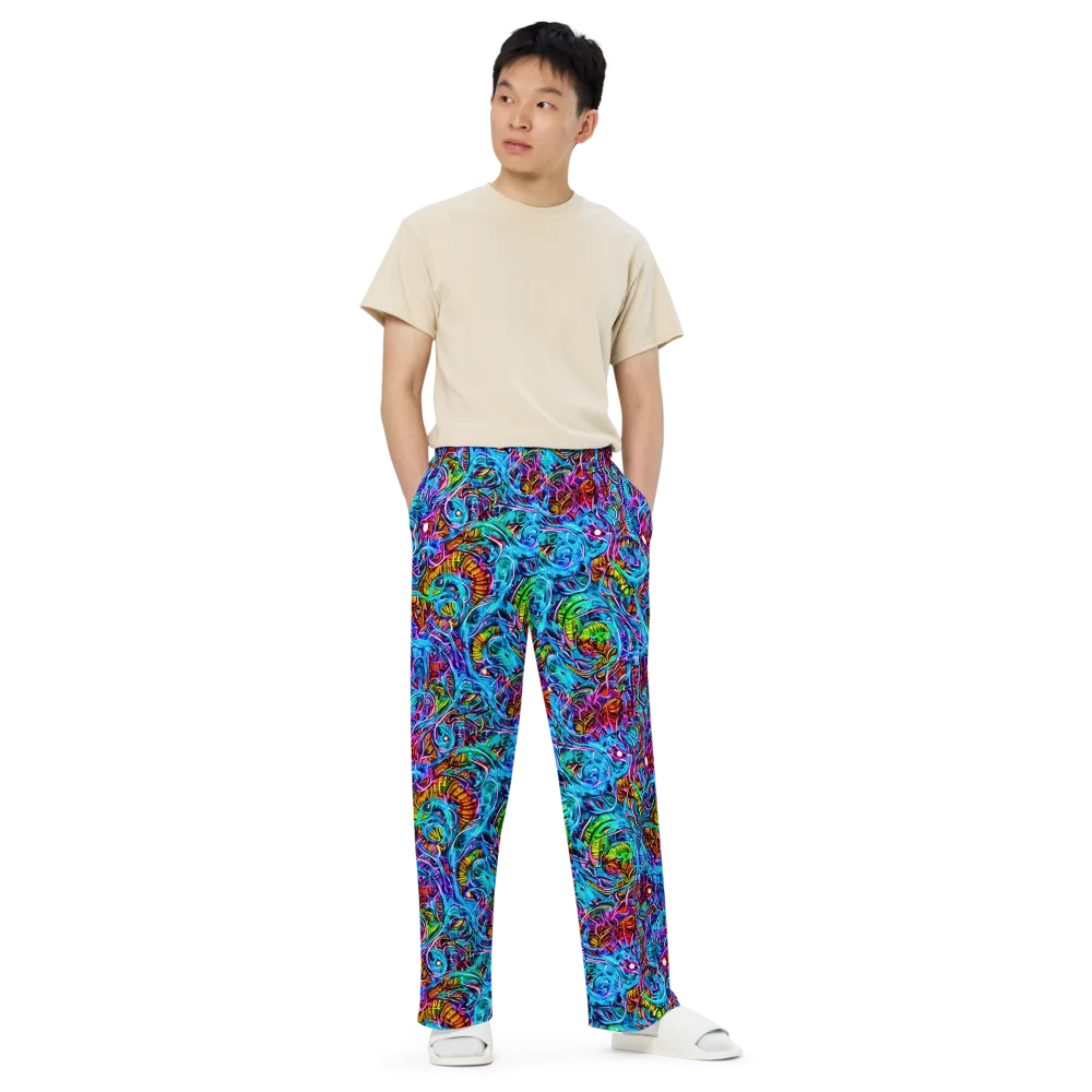 Synthetic Ocean on Wide-Leg Pants — Front