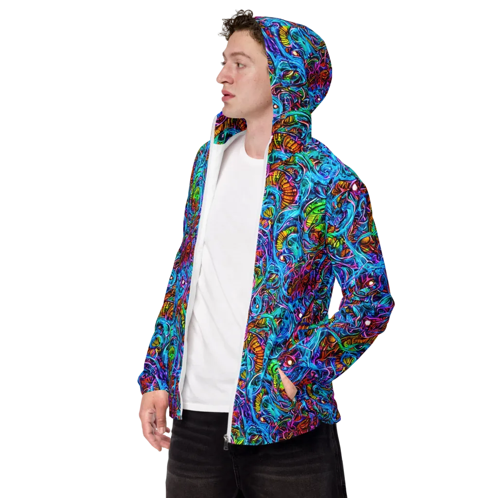 Synthetic Ocean on Men's Windbreaker — Left Front
