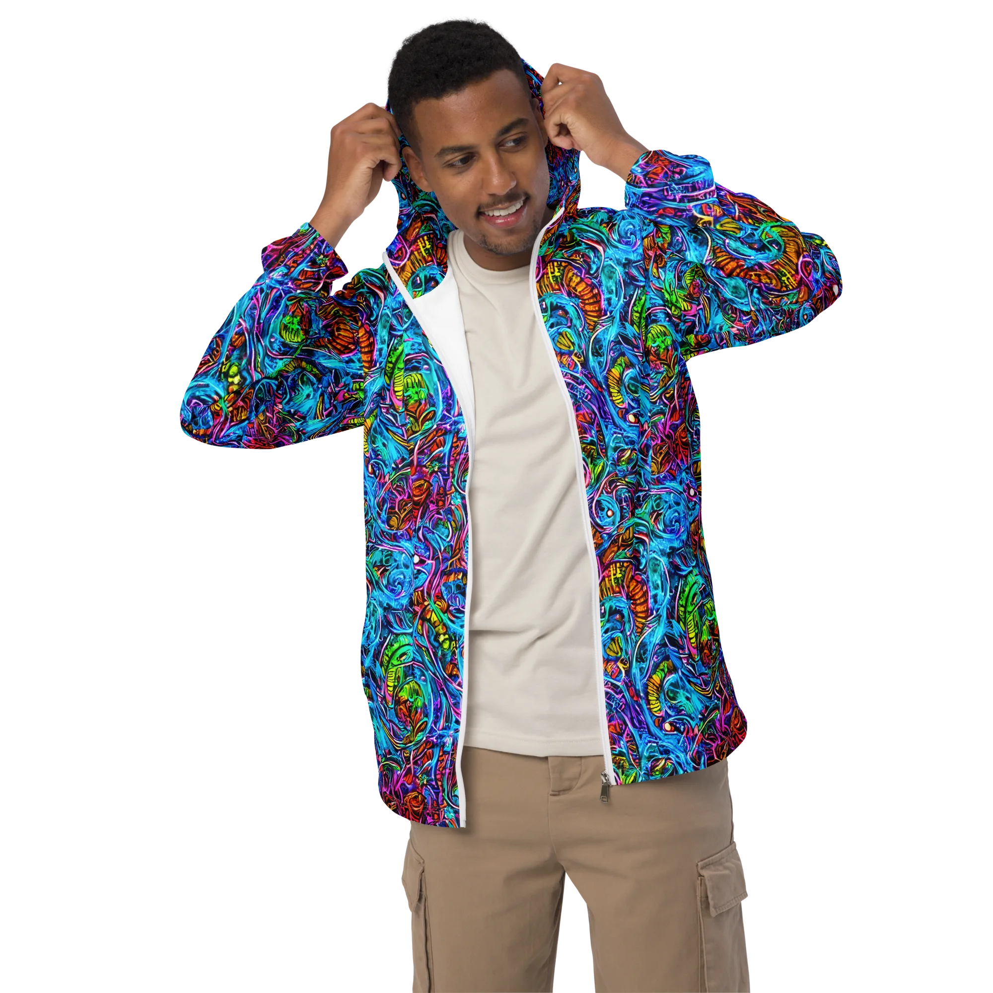 Synthetic Ocean on Men's Windbreaker — Front