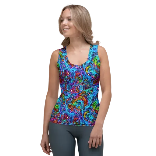 Synthetic Ocean on a Women's Tank Top
