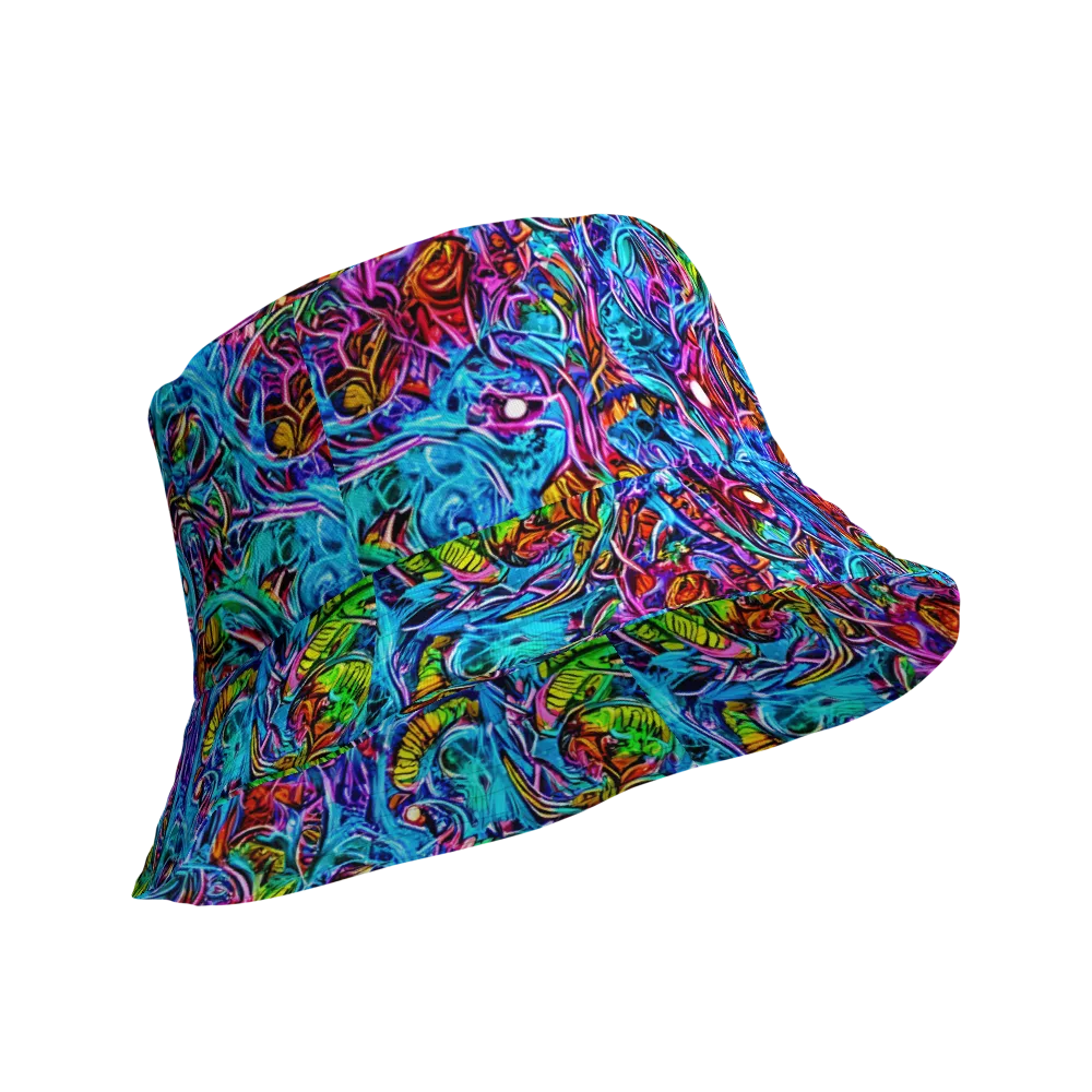 Synthetic Ocean on Reversible Bucket Hat — Product details Outside