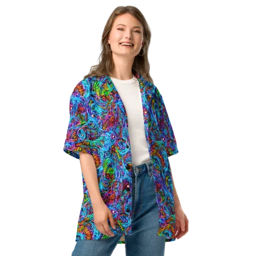 Synthetic Ocean on a Button Shirt